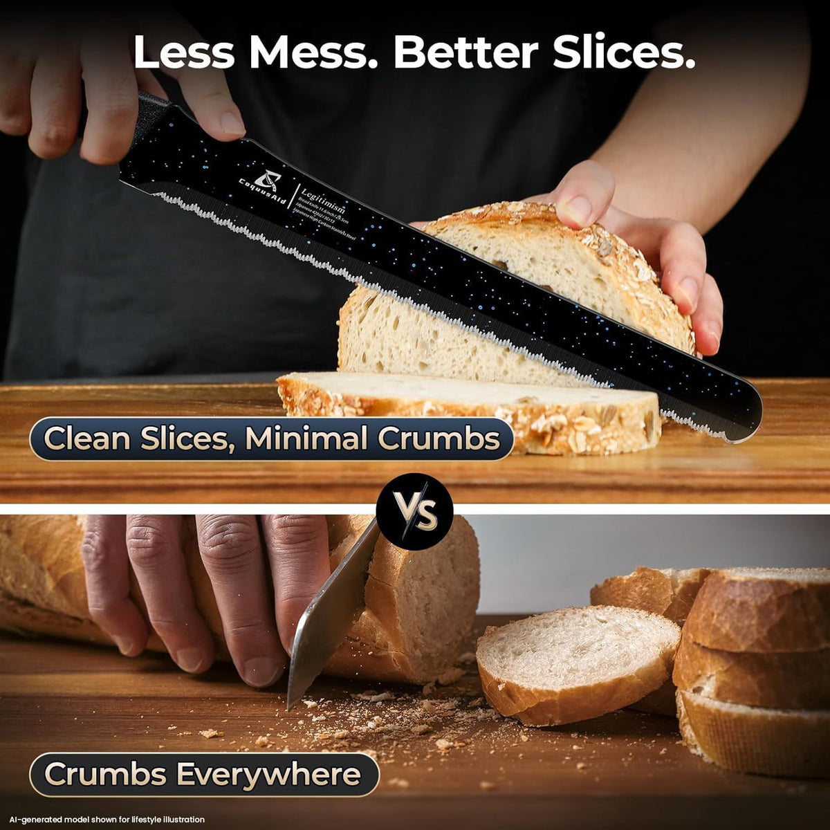 Upgrade Bread Knife for Homemade Bread, World‘s 1st Double Serrated Knife for Crusty Sourdough, 11.6 Inch Stainless Steel Bread Slicer, Professional Sourdough Cutter, Ideal for Gift, Pink