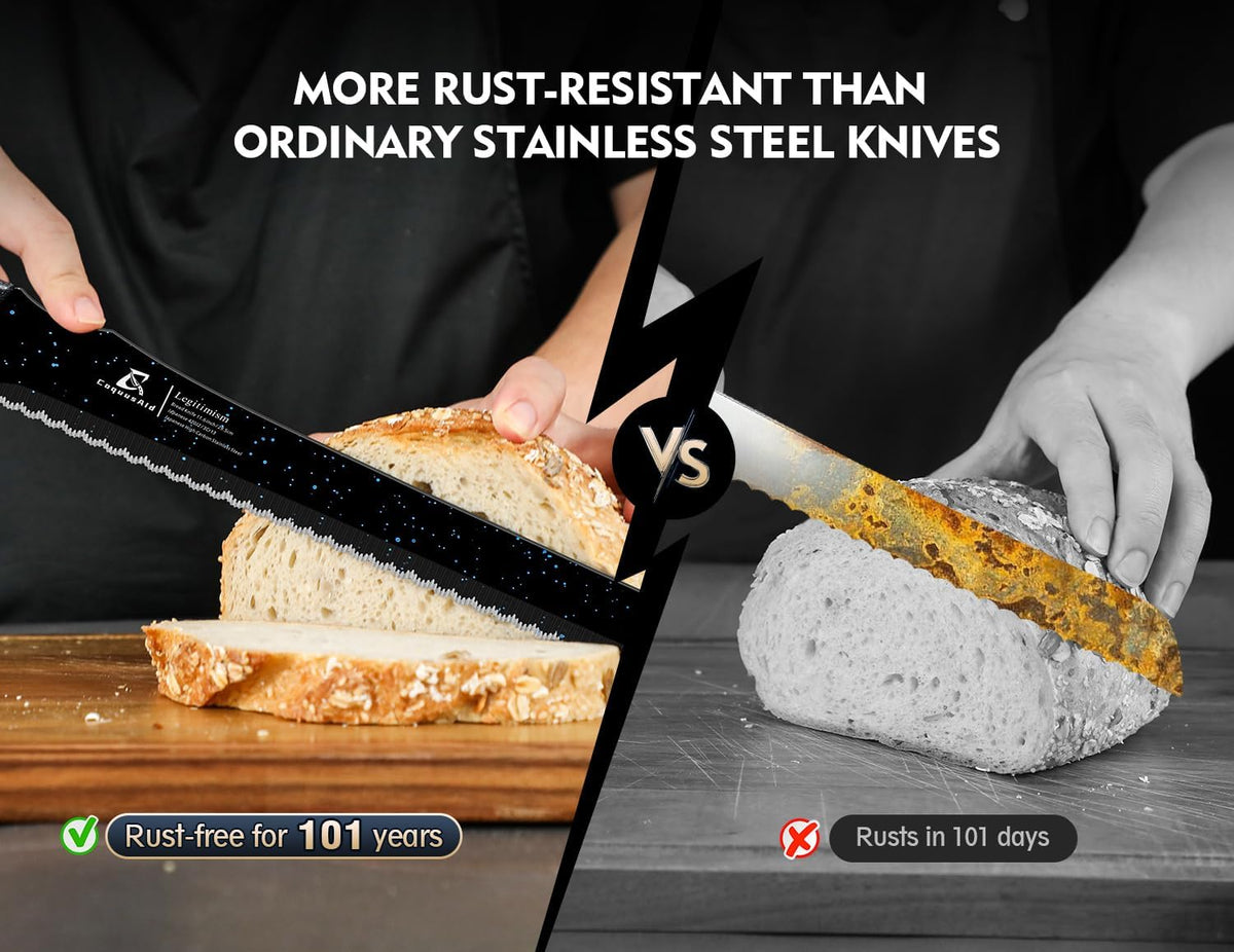 Upgrade Bread Knife for Homemade Bread, World‘s 1st Double Serrated Knife for Crusty Sourdough, 11.6 Inch Stainless Steel Bread Slicer, Professional Sourdough Cutter, Ideal for Gift, Pink