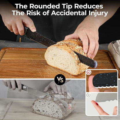 Upgrade Bread Knife for Homemade Bread, World‘s 1st Double Serrated Knife for Crusty Sourdough, 11.6 Inch Stainless Steel Bread Slicer, Professional Sourdough Cutter, Ideal for Gift, Pink