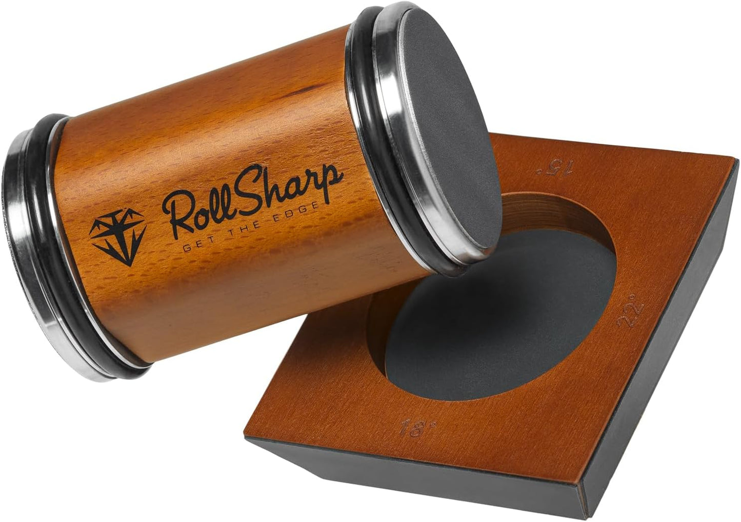 Rolling Knife Sharpener made easy with 2 Diamond Discs & 4 Magnetic Angles 15°/18°/20°/22° for All Kitchen Knife Set, Birthday Gifts for Men & Women