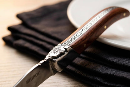 Laguiole-Style Steak Knives - Premium 6-Piece Pakkawood Collection in Presentation Box