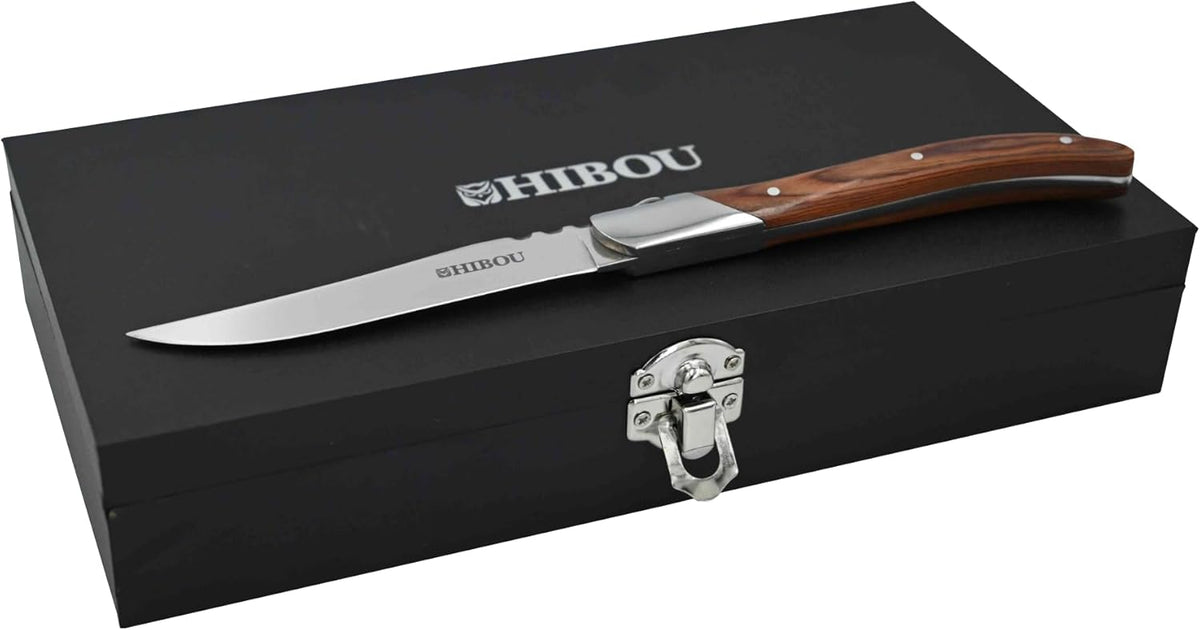 Laguiole-Style Steak Knives - Premium 6-Piece Pakkawood Collection in Presentation Box