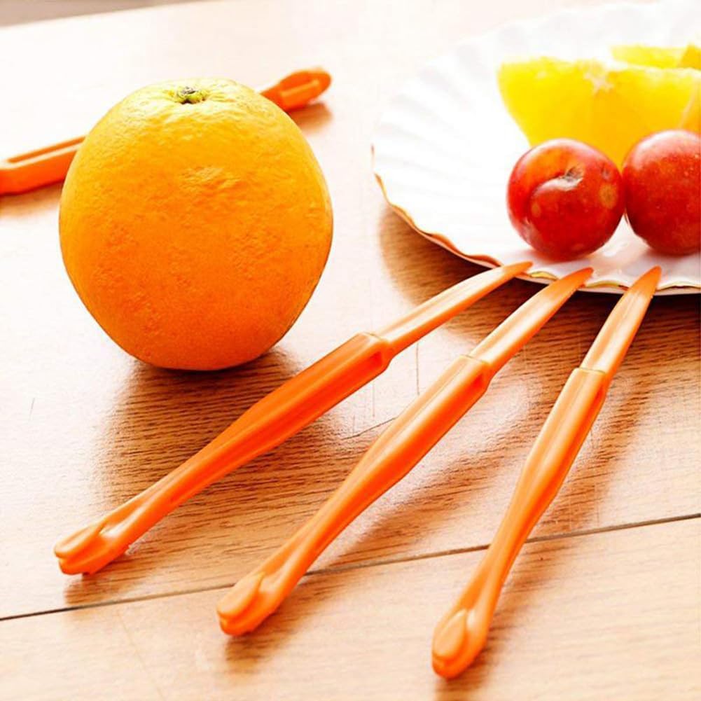 10 Pcs Orange Peeler, Plastic Lime Slicer Set, Easy to Open Citrus Lemon Peeler Remover, Bottle Opener Kitchen Accessories knife Cooking Tools Kitchen Gadgets