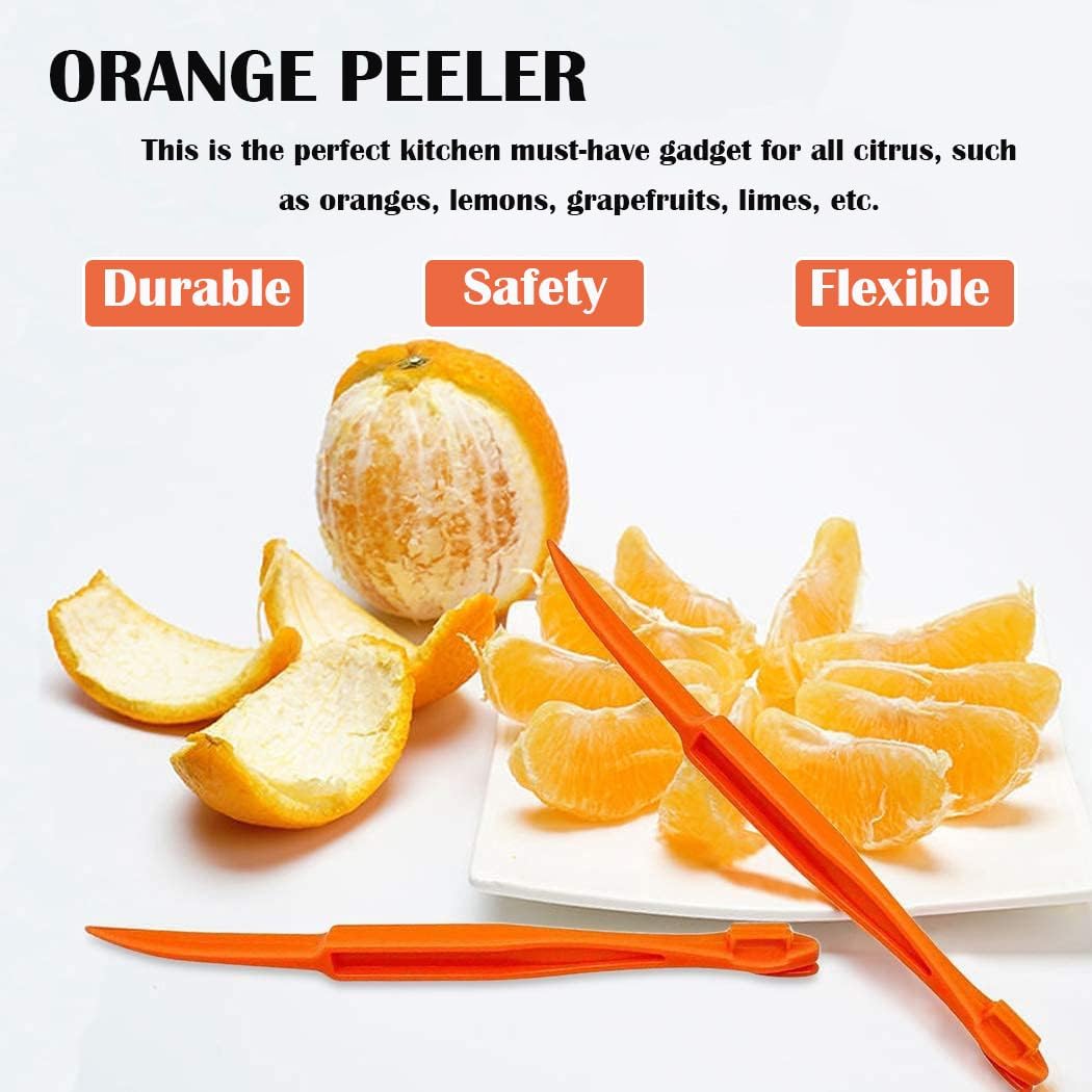 10 Pcs Orange Peeler, Plastic Lime Slicer Set, Easy to Open Citrus Lemon Peeler Remover, Bottle Opener Kitchen Accessories knife Cooking Tools Kitchen Gadgets