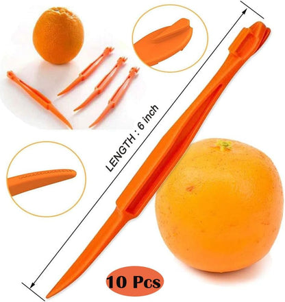 10 Pcs Orange Peeler, Plastic Lime Slicer Set, Easy to Open Citrus Lemon Peeler Remover, Bottle Opener Kitchen Accessories knife Cooking Tools Kitchen Gadgets