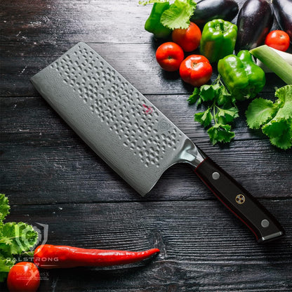 7" Meat Cleaver Knife - Japanese Super Steel Damascus