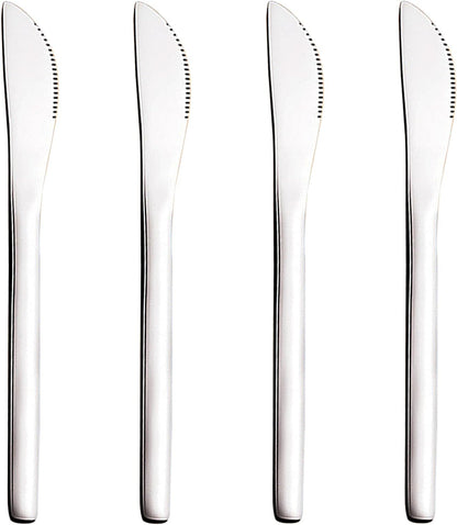 5.8in 4-Piece Dessert Knives Set Stainless Steel Kids Dinner Knife Appetizer Fruit Snack Serving Knives Small Flatware Set