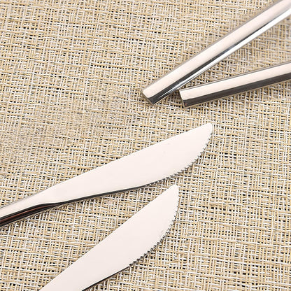5.8in 4-Piece Dessert Knives Set Stainless Steel Kids Dinner Knife Appetizer Fruit Snack Serving Knives Small Flatware Set