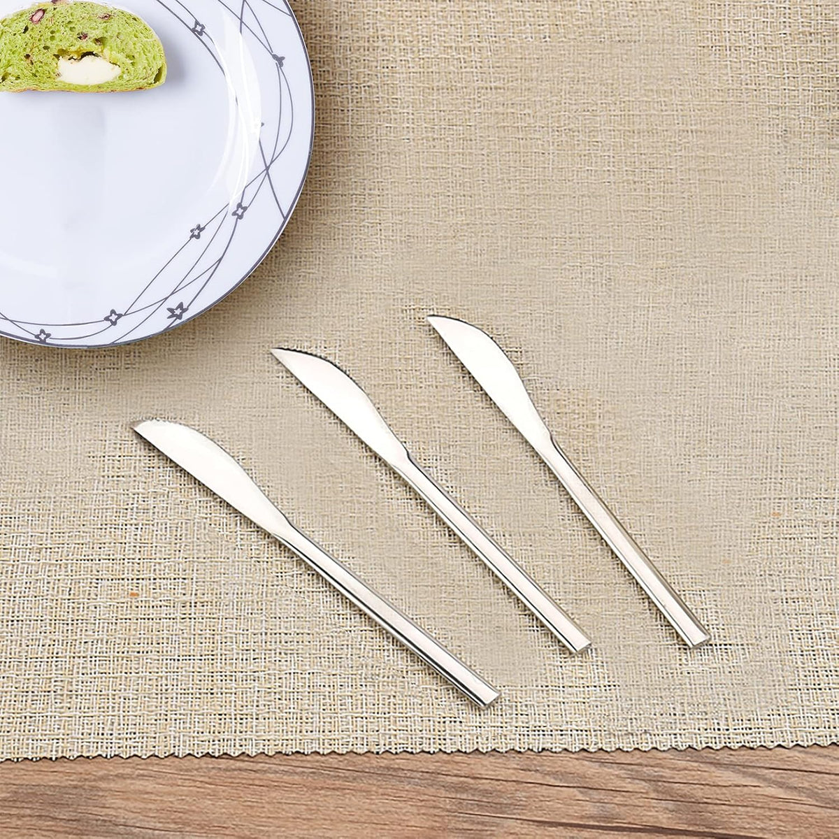 5.8in 4-Piece Dessert Knives Set Stainless Steel Kids Dinner Knife Appetizer Fruit Snack Serving Knives Small Flatware Set