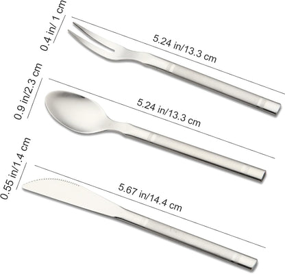 5.8in 4-Piece Dessert Knives Set Stainless Steel Kids Dinner Knife Appetizer Fruit Snack Serving Knives Small Flatware Set