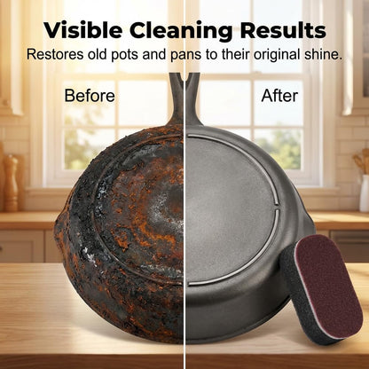 Cleaning Sponges Eraser - Emery Scrub Sponge for Pots & Pans, Heavy Duty Rust & Stain Remover, High-Density Oil-Absorbing Sponge for Kitchen, Dish, Sink & Cookware Cleaning