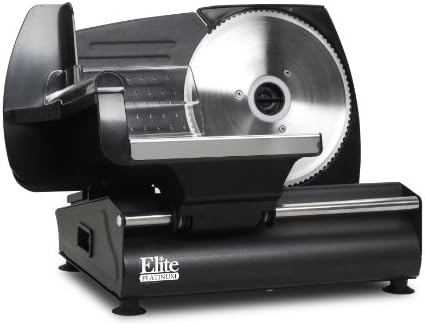EMT-625B Deli Meat Slicer, Adjustable Thickness, 7.5" Black | Removable stainless steel blade slices cold cuts, hard cheese, vegetables & bread - ultimate precision slicing