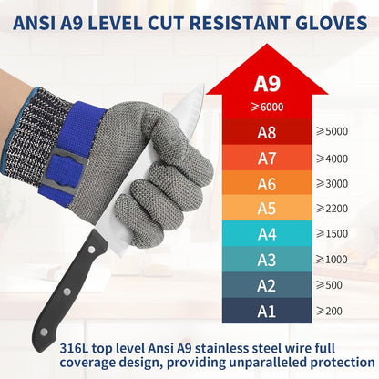 Cut Resistant Gloves Level 5 ANSI Certified Food Grade Safety for Kitchen Butchers