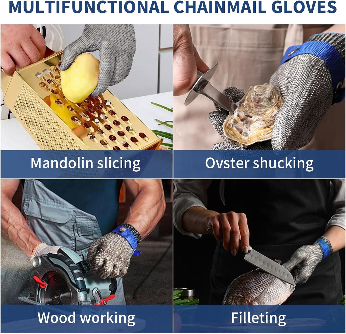 Cut Resistant Gloves Level 5 ANSI Certified Food Grade Safety for Kitchen Butchers
