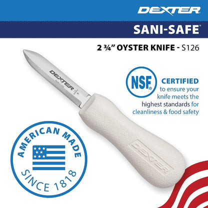 Dexter-Russell Sani-Safe 2.75" New Haven Oyster Knife, Curved Tip