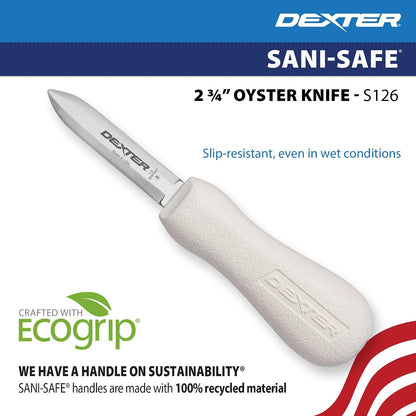 Dexter-Russell Sani-Safe 2.75" New Haven Oyster Knife, Curved Tip