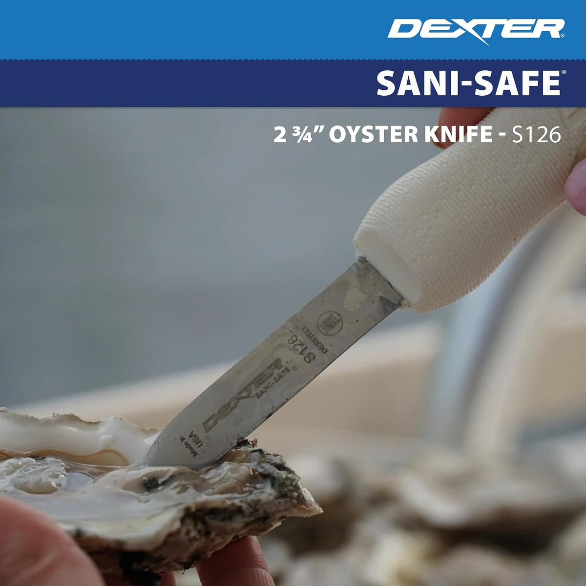 Dexter-Russell Sani-Safe 2.75" New Haven Oyster Knife, Curved Tip