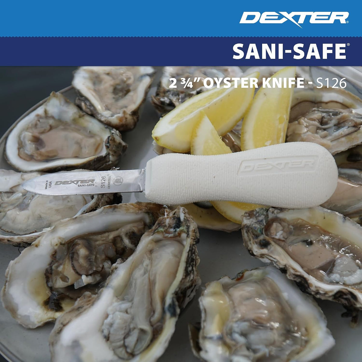 Dexter-Russell Sani-Safe 2.75" New Haven Oyster Knife, Curved Tip