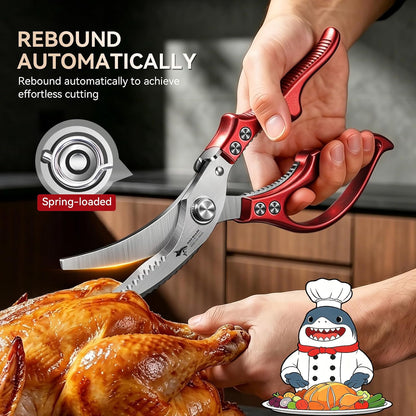 Heavy Duty Poultry Shears,Spring Loaded Kitchen Shears,Dishwasher