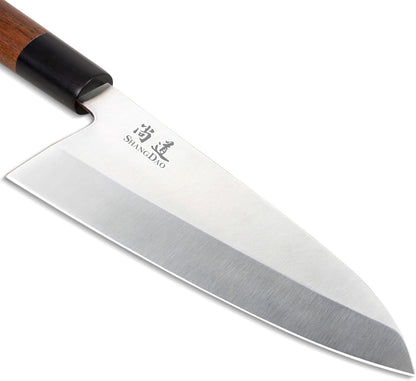 7-inch Deba Knife, Single Bevel German Stainless Steel Japanese Knife, Fish Fillet Knives for Fish Cutting with Wooden Handle, Gift Box