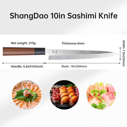 7-inch Deba Knife, Single Bevel German Stainless Steel Japanese Knife, Fish Fillet Knives for Fish Cutting with Wooden Handle, Gift Box