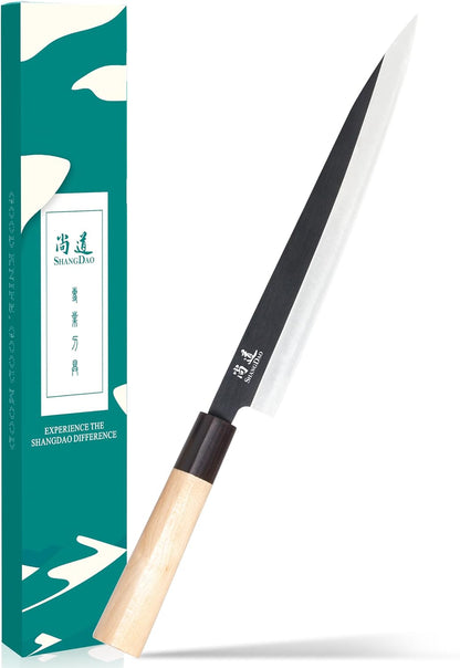 7-inch Deba Knife, Single Bevel German Stainless Steel Japanese Knife, Fish Fillet Knives for Fish Cutting with Wooden Handle, Gift Box