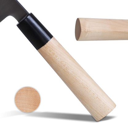 7-inch Deba Knife, Single Bevel German Stainless Steel Japanese Knife, Fish Fillet Knives for Fish Cutting with Wooden Handle, Gift Box