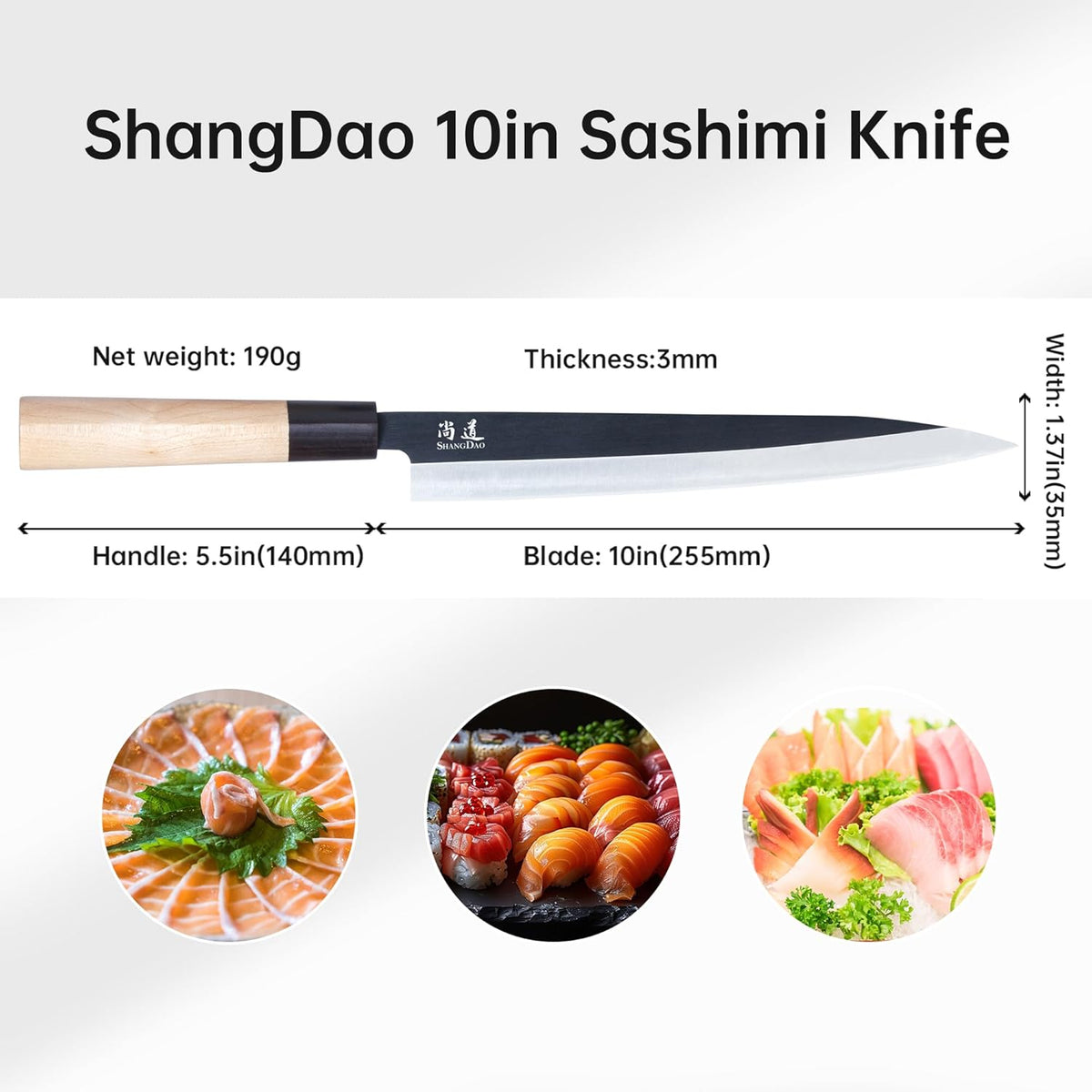 7-inch Deba Knife, Single Bevel German Stainless Steel Japanese Knife, Fish Fillet Knives for Fish Cutting with Wooden Handle, Gift Box