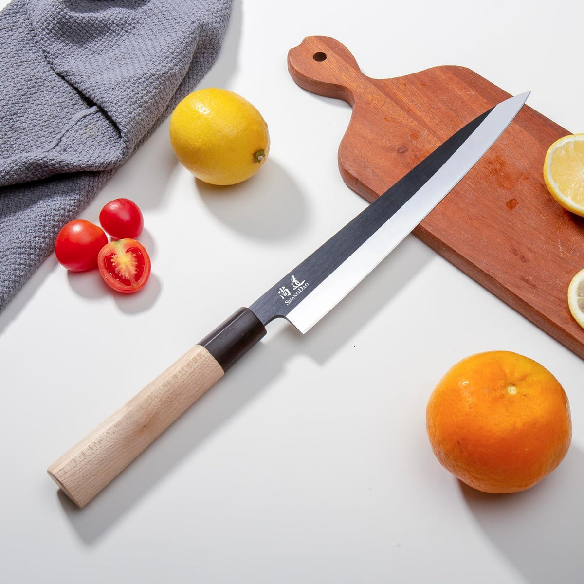 7-inch Deba Knife, Single Bevel German Stainless Steel Japanese Knife, Fish Fillet Knives for Fish Cutting with Wooden Handle, Gift Box