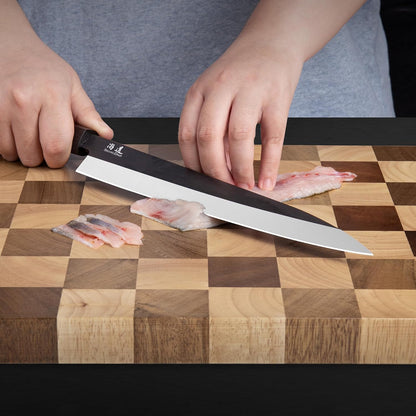 7-inch Deba Knife, Single Bevel German Stainless Steel Japanese Knife, Fish Fillet Knives for Fish Cutting with Wooden Handle, Gift Box