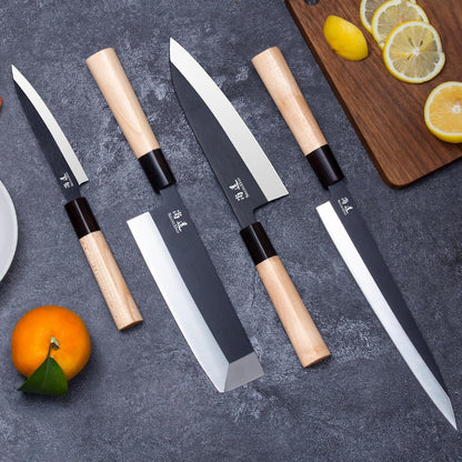 7-inch Deba Knife, Single Bevel German Stainless Steel Japanese Knife, Fish Fillet Knives for Fish Cutting with Wooden Handle, Gift Box