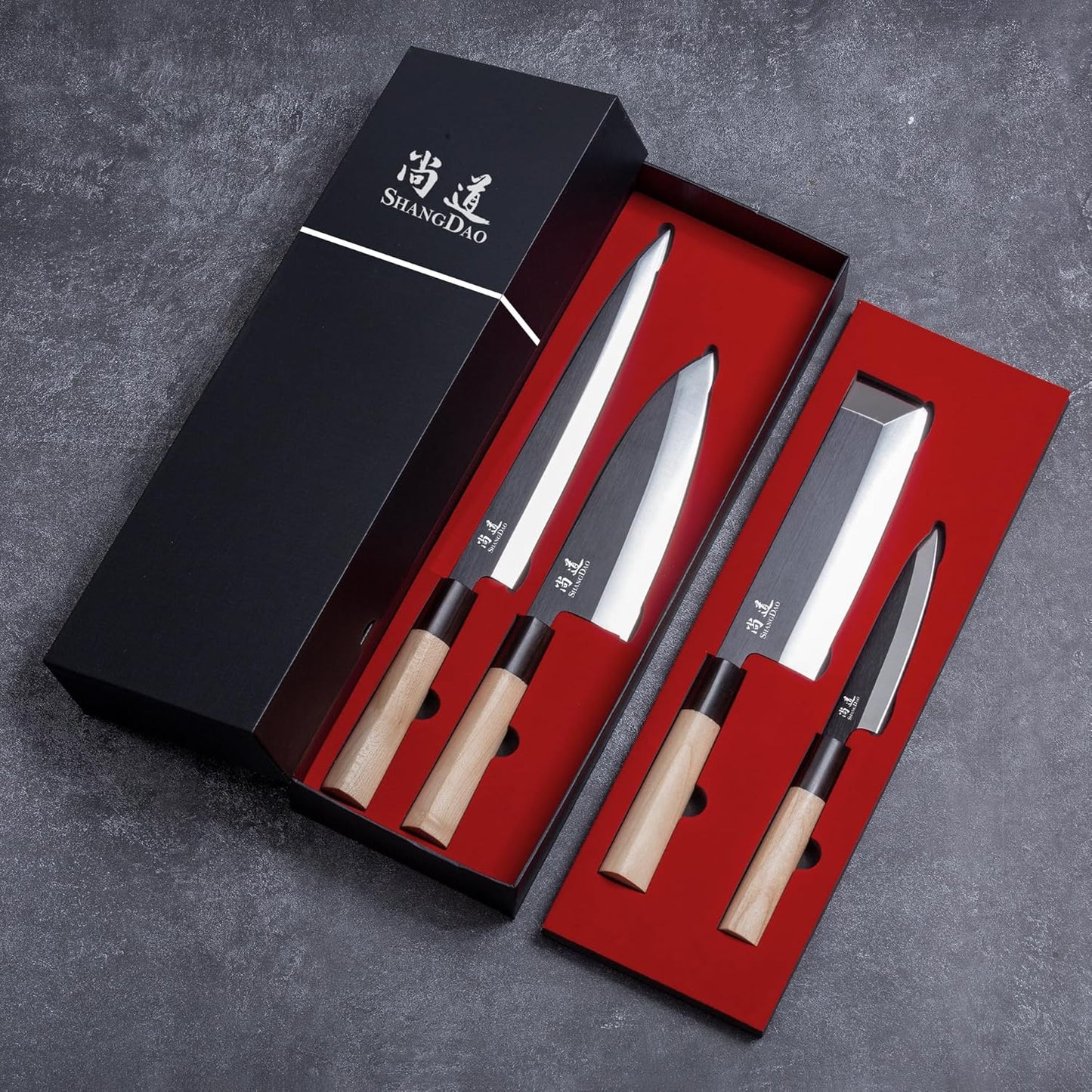7-inch Deba Knife, Single Bevel German Stainless Steel Japanese Knife, Fish Fillet Knives for Fish Cutting with Wooden Handle, Gift Box