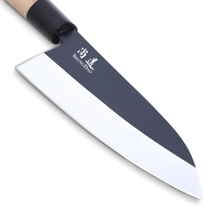 7-inch Deba Knife, Single Bevel German Stainless Steel Japanese Knife, Fish Fillet Knives for Fish Cutting with Wooden Handle, Gift Box