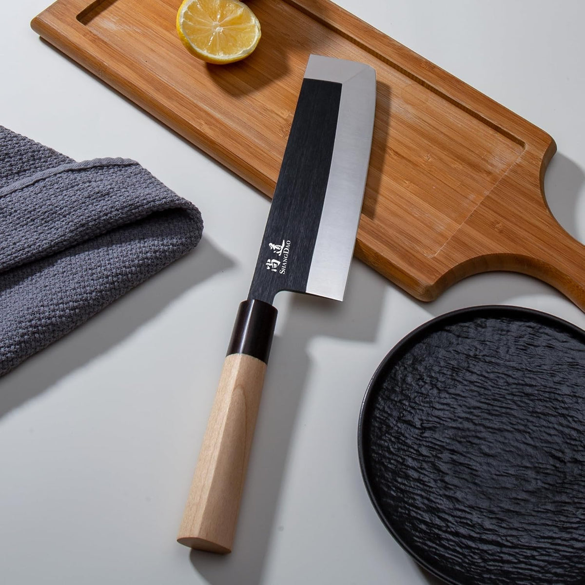 7-inch Deba Knife, Single Bevel German Stainless Steel Japanese Knife, Fish Fillet Knives for Fish Cutting with Wooden Handle, Gift Box