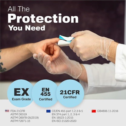 3 Mil Clear Vinyl Gloves, Food Safe Disposable Gloves, Latex Free