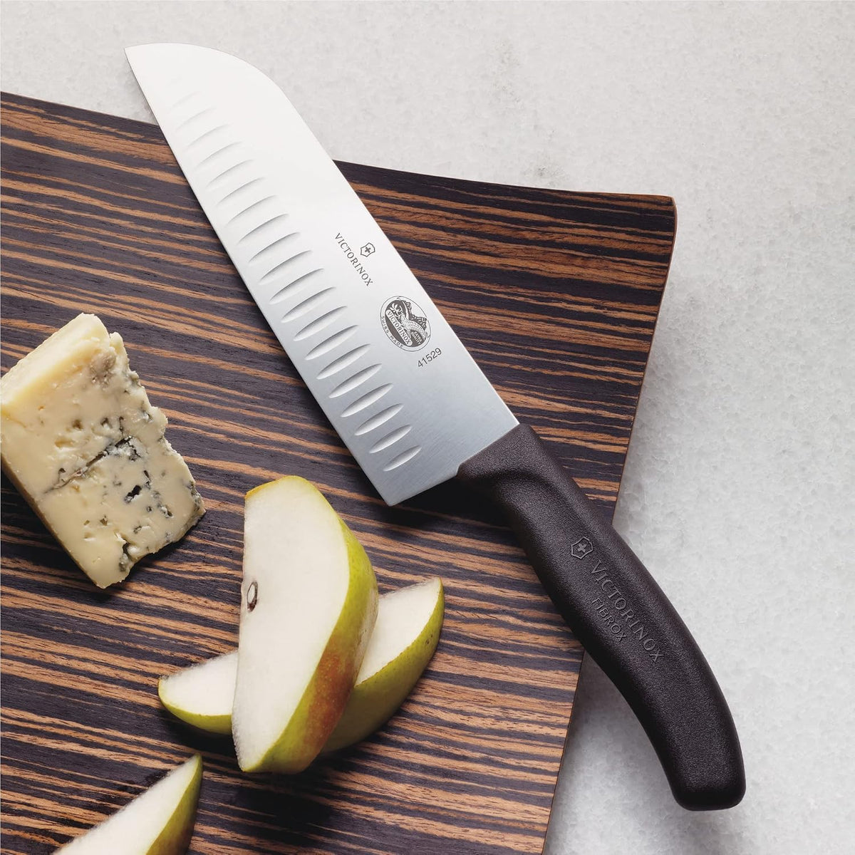 Swiss Classic 2-Piece Kitchen Starter Set, 7" Santoku Knife and 3.25" Serrated Paring Knife, Black