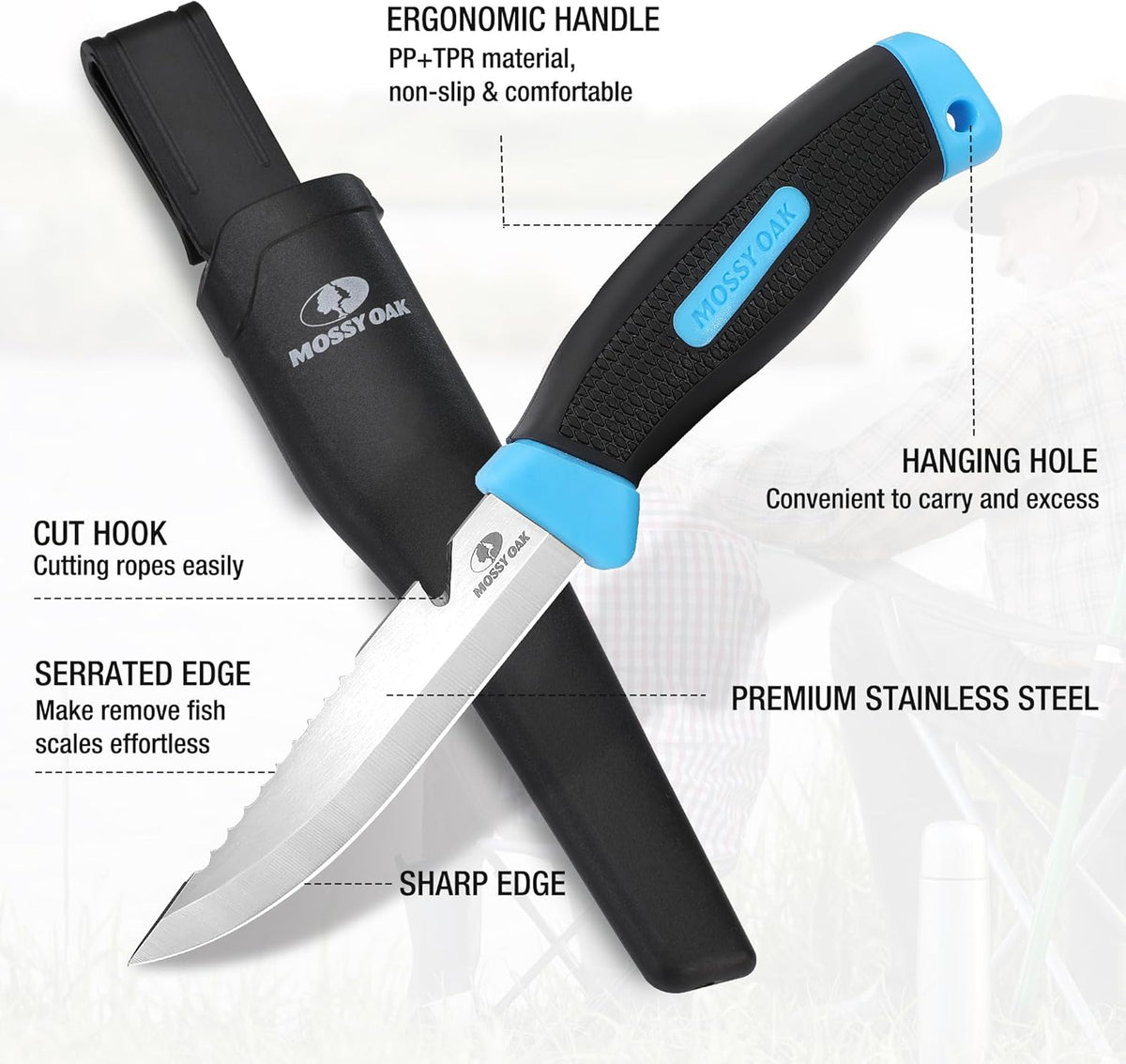 4" Fishing & Bait Knife with Protective Sheath