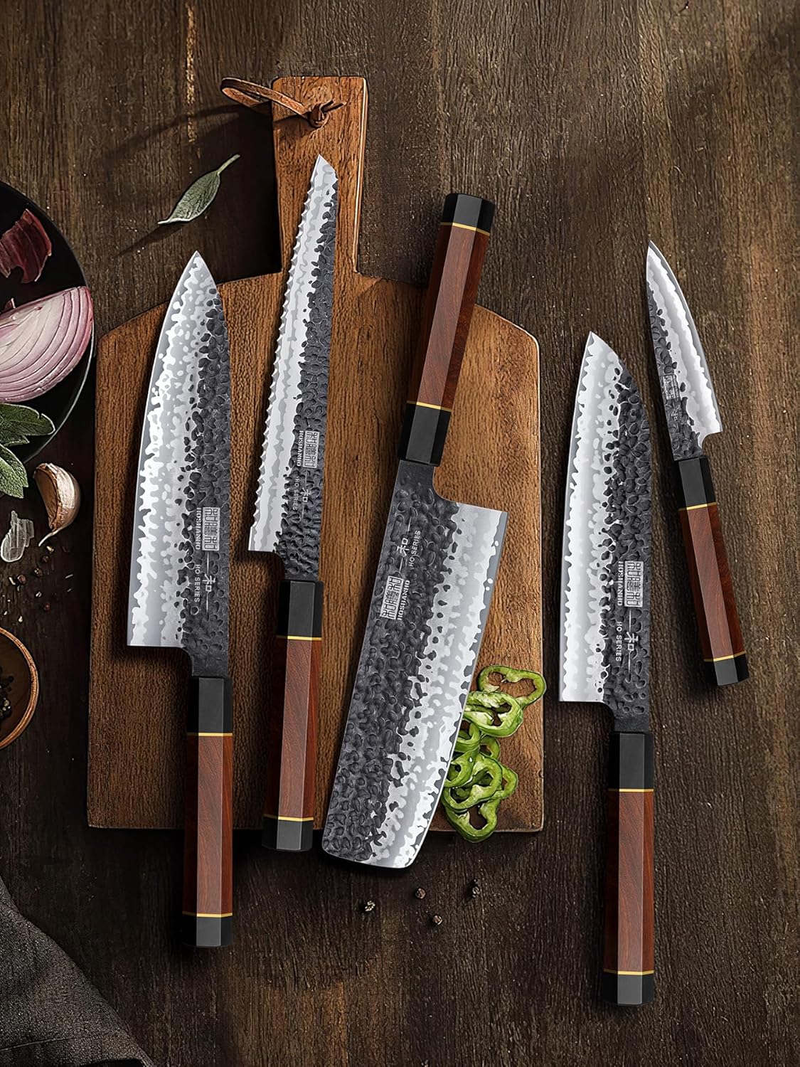 5 Pieces Knife Set, Japanese High Carbon Steel Kitchen Knife Sets | Ultra Sharp Chef Knife Set for Kitchen, Professional Kitchen Knives with Ergonomic Handle, Thoughtful Gifts for Men/Woman