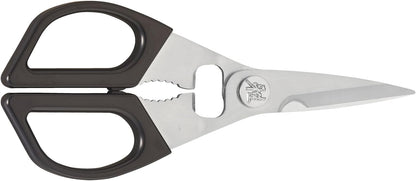 Kitchen Shears, Precisely Sharpened Stainless Steel Blades, Long Lasting Sharpness, Smooth Cutting Accuracy, Handles Designed for Comfort, Screw Cap and Bottle Cap Opener, Made in Japan