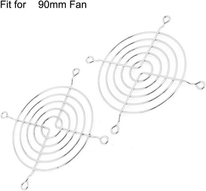 2 Pcs Metal Wire Finger Guard Protect Grill for 90mm PC Cooling Fan