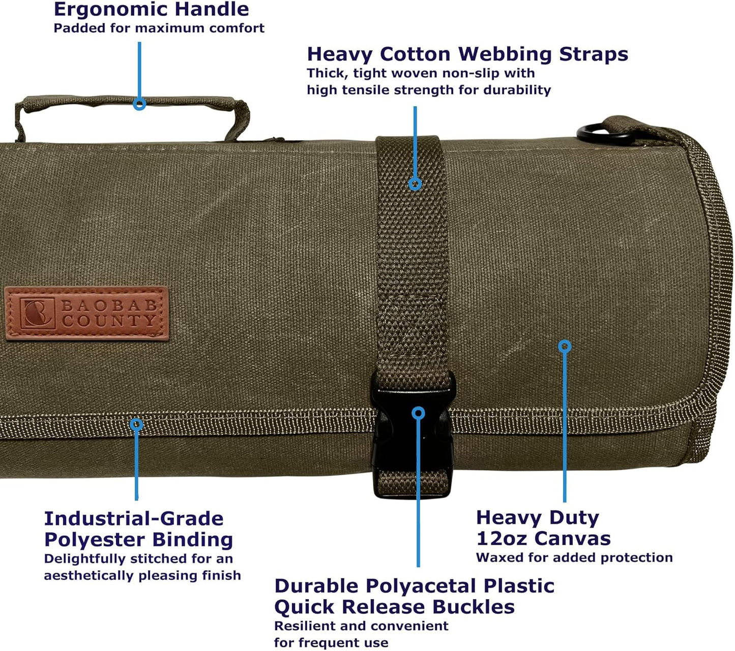 Chef Knife Roll Bag – 12oz Water-Resistant Waxed Canvas – Heavy-Duty Portable Knife Case with 11 Slots for Cleavers, Carving Knives & Chef Tools – Bonus Oven Mitts Included (Army Green)