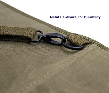 Chef Knife Roll Bag – 12oz Water-Resistant Waxed Canvas – Heavy-Duty Portable Knife Case with 11 Slots for Cleavers, Carving Knives & Chef Tools – Bonus Oven Mitts Included (Army Green)
