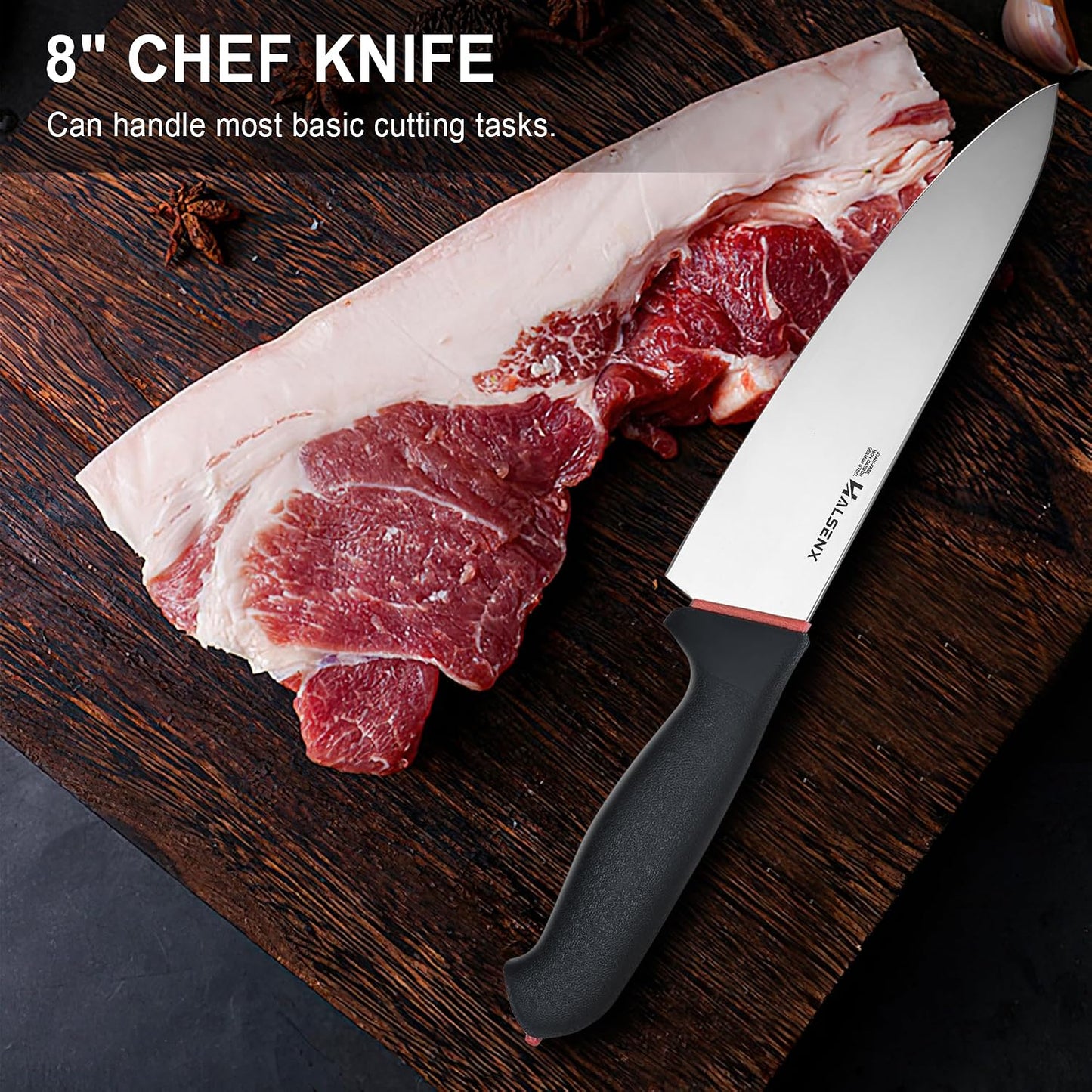 7" Santoku Knife, High Carbon Stainless Steel Kitchen Knife(Green) | High-carbon steel stays sharp, Fluted edge, no sticking, Green soft-grip handle, Cuts veggies, meat, dices, Rust-proof.