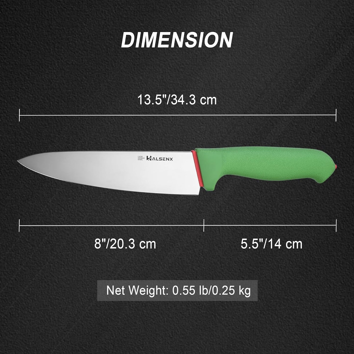 7" Santoku Knife, High Carbon Stainless Steel Kitchen Knife(Green) | High-carbon steel stays sharp, Fluted edge, no sticking, Green soft-grip handle, Cuts veggies, meat, dices, Rust-proof.