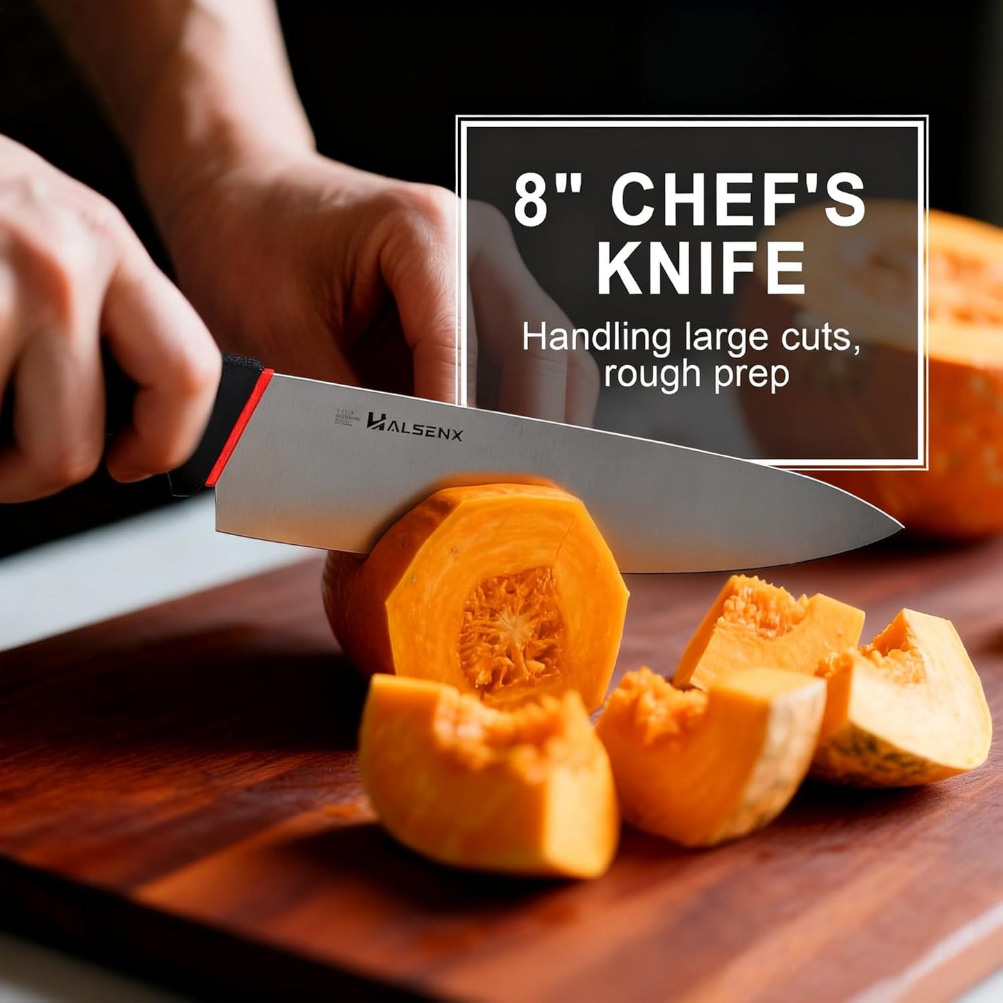 7" Santoku Knife, High Carbon Stainless Steel Kitchen Knife(Green) | High-carbon steel stays sharp, Fluted edge, no sticking, Green soft-grip handle, Cuts veggies, meat, dices, Rust-proof.