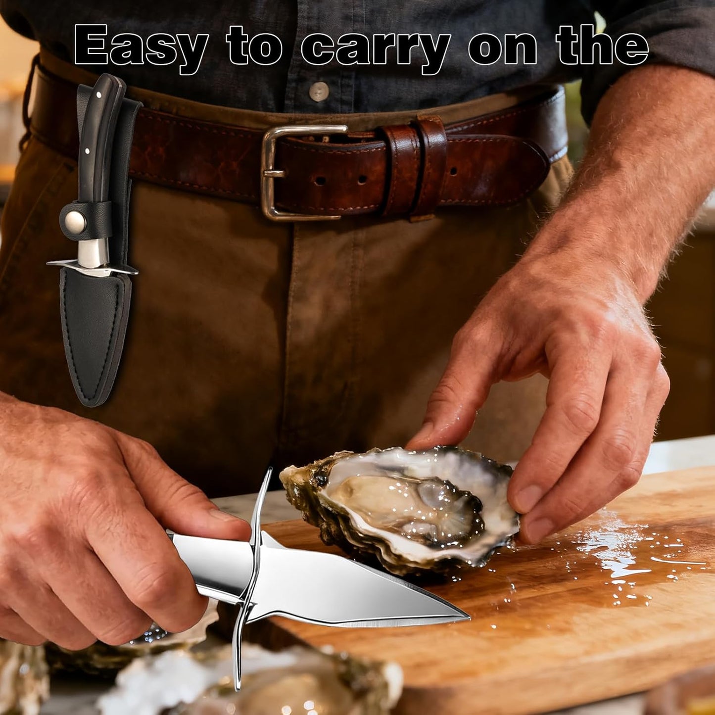 Professional Oyster Shucking Knife, 2CR13 Stainless Steel Oyster Knife, Sturdy Sharpness Opener for All Kinds of Shells, and Level 5 Cut Resistant Glove (XL)