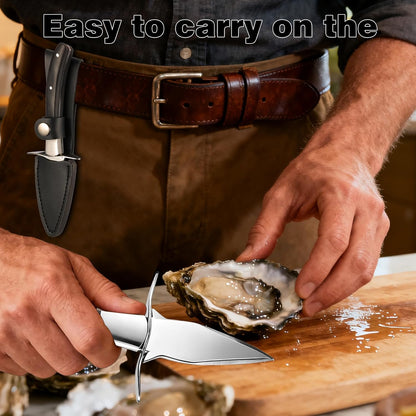Professional Oyster Shucking Knife, 2CR13 Stainless Steel Oyster Knife, Sturdy Sharpness Opener for All Kinds of Shells, and Level 5 Cut Resistant Glove (XL)
