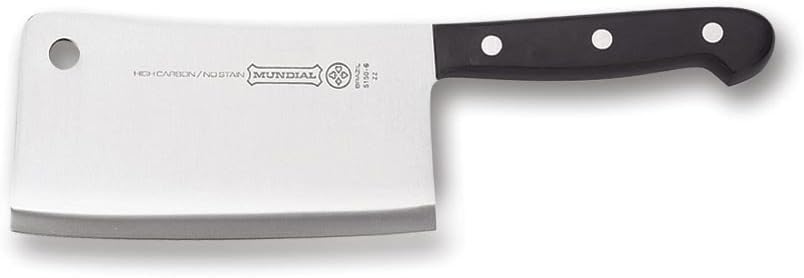 5100 Series Meat Cleaver, Carbon Stainless Steel Meat Cleaver with Full Tang, Razor Sharp Edge, with Polyacetal Handle, Black Series