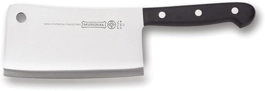 5100 Series Meat Cleaver, Carbon Stainless Steel Meat Cleaver with Full Tang, Razor Sharp Edge, with Polyacetal Handle, Black Series
