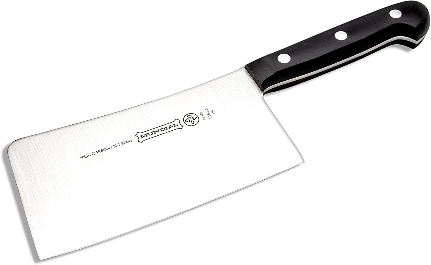 5100 Series Meat Cleaver, Carbon Stainless Steel Meat Cleaver with Full Tang, Razor Sharp Edge, with Polyacetal Handle, Black Series